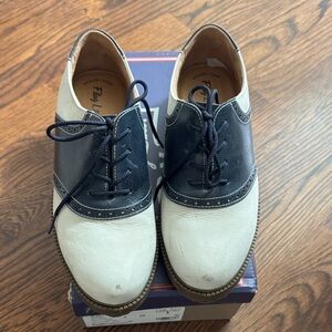 🎯🎯 FLAG LTD Classic Navy and White Kids Oxfords
